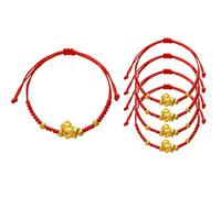 5PCS Chinese Year of the Horse Red String Bracelet,Golden Horse Charm Lucky Braided Rope Bracelet for Women Men, Adjustable Chinese Zodiac Jewelry Gift