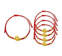 5PCS Chinese Year of the Horse Red String Bracelet,Golden Horse Charm Lucky Braided Rope Bracelet for Women Men, Adjustable Chinese Zodiac Jewelry Gift