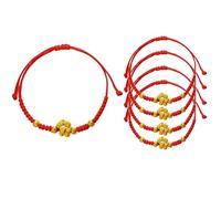 5PCS Chinese Year of the Horse Red String Bracelet,Golden Horse Charm Lucky Braided Rope Bracelet for Women Men, Adjustable Chinese Zodiac Jewelry Gift
