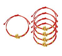 5PCS Chinese Year of the Horse Red String Bracelet,Golden Horse Charm Lucky Braided Rope Bracelet for Women Men, Adjustable Chinese Zodiac Jewelry Gift