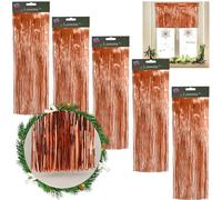 5PCS Christmas 1.2M Lametta Strands, Angel Hair Xmas Tree Decoration (Pack of 5 Rose Gold Lametta Strands)