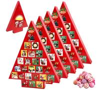 5Pcs Christmas Advent Calendar 2025 24-Day Tree Shape DIY Empty Advent Calendar with Classic Patterns Fillable Surprise for Kids Friends Colleagues, Home Décor