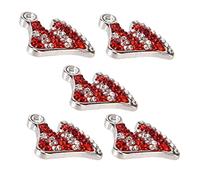 5PCS Christmas Buttons, Reusable Zinc Alloy DIY Craft Buttons, Exquisite Sock - Shaped Miniature Decorations for Scrapbooks Gifts Clothing Accessories