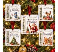 5PCS Christmas Cash Gift Holder Ornament, Acrylic Money Holder to Hold Cash Xmas Tree Hanging Pendant, Clear Holiday Money Storage Decor for Stocking Stuffer, Secret Santa Gift Giving