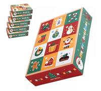 5PCS Christmas Fillable Advent Calendar Box, Empty Christmas Countdown Boxes to Fill 12 Days, Reusable Advent Countdown Boxes Xmas Candy Treat Boxes for Holiday Gifts & Creative Celebrations