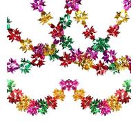 5Pcs Christmas Foil Garland, Garland Swirls Hanging Ceiling Set, 7Ft Colorful Xmas Ceiling Decorations, Vintage Swirls Ceiling Hanging Foil Garlands for Xmas & New Year Decorations