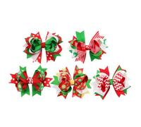 5pcs Christmas Hairpin Bowknot Barrette Fabric Hair Clips for Women | Shiny Glitter Finish, Lightweight Decorative Accessory, for Ponytails Buns School Events and Holiday Decoration Random Style
