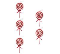 5pcs Christmas Lollipop Hanging Ornament Red Plush 27cm | Elegant Unique Design, Fine Craftsmanship, Holiday Setting Prop, Party Venues, Festive Atmosphere