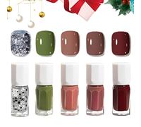 5PCS Christmas Nail Polish Set, Air Quick Dry Nail Varnish, Green Red Pink Glitter Silver Nail Varnish,Shimmer Nails Polishes Kit For Women Girls Gift No Need UV