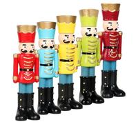 5pcs Christmas Nutcracker Resin Candle Holder for Housewarming Decor