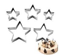5Pcs Christmas Star Cookie Cutter, Five Pointed Star Shaped Biscuits Molds Assorted Size Stainless Steel for Home Kitchen Baking Pastry Sandwich Birthday Christmas Holiday Party Decoration