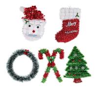 5pcs Christmas Wreath Decorative Pendant Door Hanging Ornament