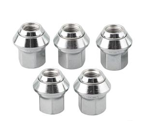 5Pcs Chrome Wheel Nuts for Ford Focus Transit Connect Fiesta Escort Cortina Orion Kuga C Max Granada Festiva and C30 C70 II S40 II V40 V50