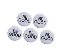 5Pcs Circular Motivational Badges ABS Brooches Be Good Lepl Pin for Students and Collectors Multisize Novelty Brooches