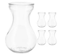 5Pcs Clear Glass Planter Set - 14cm Hyacinth Vases for Home Office Decoration, Elegant Terrarium Display for Fresh Flowers
