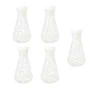 5Pcs Clear Graduated Flasks Triangular Laboratory with Leakproof Lid for Science Lab Experiment Flask