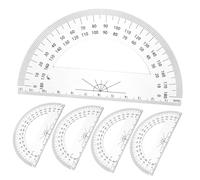 5pcs Clear Plastic Protractor Set - Bulk for Classroom, Middle/High School Math & Geometry