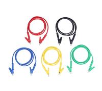 5Pcs Clip Test Lead, Dual Ended Testing Cable Wire with 10mm Opening, 4mm Silicone Insulated Wire for Battery Vehicle Electrical Testing up to 20A 3000V