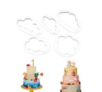 5Pcs Cloud Fondant Cutters Set,Plastic Cookie Cake Mould for Fluffy Cloud Design,Sugar Craft Tools for Baking,Birthday or Wedding Cake Decorating