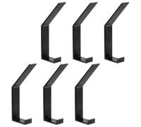 5pcs Coat Towel Hooks Aluminium Alloy Wall Mounted Double End Black | Smooth Scratch-Safe Finish, Compact Structure, Easy Installation for Office Walls, Garages, Kitchens and Decorations