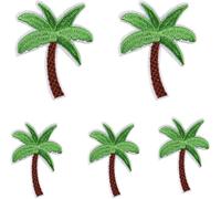 5Pcs Coconut Palm Tree Embroidered Patch Iron on Patch DIY Sewing Applique
