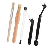 5pcs Coffee Machine Cleaning Brushes Set, Boar Bristle Espresso & Grinder Brushes Kit with Wooden Handle for Coffee Machine Shop Barista Accessories and Kitchen Cleaner Tools