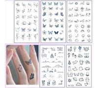 5pcs collarbone finger small pattern juice tattoo stickers, semi-permanent tattoos, realistic fake tattoos, can last 7-15 days waterproof non-reflective non-toxic temporary tattoos(T17B)