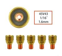 5pcs Collet Bodies For TIG Torches Series 9 20 25 With Gas Lens Assembly Designed For Welding Efficiency(45V43)