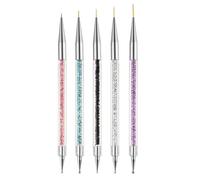 5Pcs color random Resin Nail Art Pens, Art Brush Set Nails Arts Tool Double-Ended Dotting Pen for Nails Arts Diy Home Salon Makeup Display