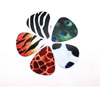 5pcs Colorful Animal Fur Pattern Picks for Guitar, Ukulele, Bass