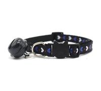 5PCS Colorful Cat Collars with Bell - Cute Lollipop Heart Pattern Adjustable Kitten Collars, Safety Breakaway Buckle(Love Black,5pcs)