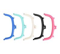 5Pcs Colorful Curved Purse Frame with Kiss Clasp Lock, 16cm DIY Handbag Frame Accessories for Custom Bag Making, Lightweight Resin Plastic Bag Closure with Jewelry Hole