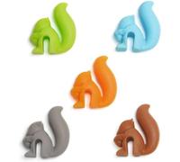 5Pcs Colorful Cute Squirrel Shape Silicone Tea Bag Holder Cup,Squirrel Drink Markers,Tea Bag Holder for Cup Hanging Tool Mug Candy Colors Gift Set,Tea Bag Coasters,Tea Accessories