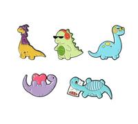 5pcs Colorful Dinosaur Cartoon Brooch Alloy Clothing Badge