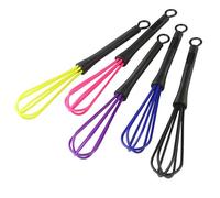 5Pcs Colorful Kitchen Whisk Balloon Whisk Set Durable Plastic Salon Hand Whisk Comfortable Grip Non Stick Hand Whisk for Mixing Baking Whisking