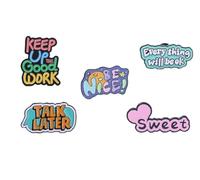 5Pcs Colorful Letter Enamel Pin Inspirational Quotes Brooches Every Thing Will Be OK Sweet Keep Up Good Work Badge Pins Set Creative Words Lapel Pin Clothing Bags Jackets Accessory DIY Pins