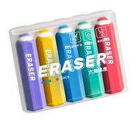 5PCS Colorful Pencil Shape Erasers Hexagon Shaped Eraser Set for Students Children Writing Drawing Kids Learning Supply Hexagonal Erasers for Students Smudge Classroom Essentials Ergonomic Hexagon