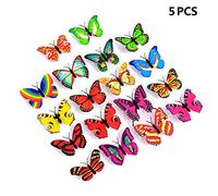 5Pcs Colors Changing LED Flashing Butterfly Night Light Decorative Lights 3D Stickers Home Decor