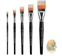 5PCS Comb Artist Brush Set, Professional Artist Paintbrushes, Grainer Brush Set for Unique Texture Painting Perfect for Artists Acrylic, Watercolor and Oil, Crafting and Coloring, Comfortable Grip