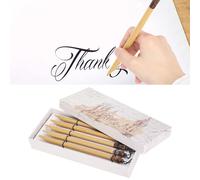 5Pcs Comic Dip Pen Set Handcrafted Manga Calligraphy Vintage Bamboo Drawing Painting Kit School Supplies(A)