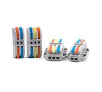 5PCS Compact Conductor Wiring Connector Quick Butt Cable Connectors Circuit Inline Push-in Lever Terminal Block With Fixing hole IDGTTLDF(22-4M)