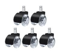 5pcs Computer Office Chair Caster Pu Floor Wheels Universal Replacement Casters 2.5 Inch Office Chair Wheels Furniture Parts Indoor, Outdoor, Furniture Moving