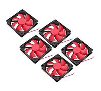 5Pcs Computer Power Cooling Fan, PC Power Supply Cooler with LED Light, High Speed 12V 12cm Chassis Fan for CPU Heat Sink, Durable Plastic Material with Low Noise and Strong Wind P