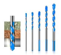 5Pcs Concrete Drill Bit Set & Masonry Drill Bit Set for Brick Wall, Concrete, Ceramic Tile, Cement, Wood, Glass - Shockproof Hammer Industrial Strength Carbide Drill Bit Tip, 4/5/6/8/10mm