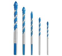 5PCS Concrete Drill Bit Set & Masonry Drill Bit Set with Carbide Tips, Hammer Drill Bits for Brick, Tile, Cement, Plastic, Stone and Wall Drilling, Shockproof Tungsten Carbide, 4-10mm with Storage Box