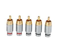 5pcs Connector Metal Soldering Audio Video Cable Plug, Universal High - Strength Metal Speaker Adapter with Durable Die - Cast Shell for Home Theater Stereo