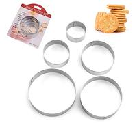 5PCS Cookie Baking Molds Circle Metal Set Stainless Steel Round Shape Biscuit Cutters Kitchen Gadgets Baking Tool