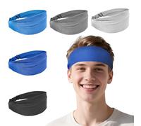 5PCS Cooling Headbands for Men Women Stretchy Instant Cooling Workout Sweatbands Moisture Wicking Sports Headbands Absorb Chill Cool Hairband for Gym Running Tennis Training Workout