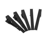 5pcs Copper Tie Clip for Men, Classic Elegant Black 5.50cm Business | Matte Finish, Non-slip Secure Hold, Shirts and Tie, Office Use, Streamlined Comfortable Design