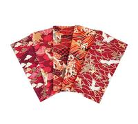5Pcs Cotton Fabrics Handmade Patchwork Craft Fabric Flower Pattern Fabric Needlework Cloth DIY Sewing Supplies